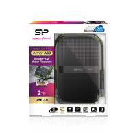 Silicon Power Armor A60, 2 TB, 2.5", 2.0/3.2 Gen 1 (3.1 Gen 1), Schwarz