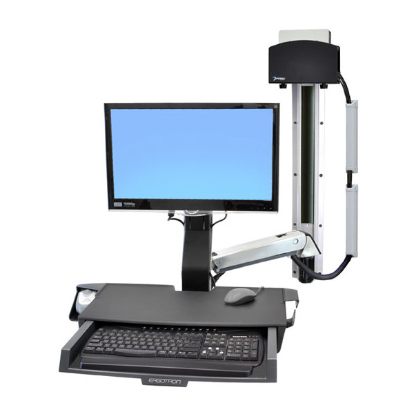 Ergotron StyleView Sit-Stand Combo System with Worksurface, 14,5 kg, 61 cm (24"), 75 x 75 mm, 100 x 100 mm, Aluminium