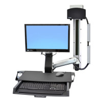 Ergotron StyleView Sit-Stand Combo System with Worksurface, 14,5 kg, 61 cm (24"), 75 x 75 mm, 100 x 100 mm, Aluminium