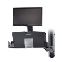 Ergotron StyleView Sit-Stand Combo System with Worksurface, 14,5 kg, 61 cm (24"), 75 x 75 mm, 100 x 100 mm, Aluminium