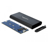 Delock 42614, SSD-Gehäuse, M.2, 10 Gbit/s, USB Anschluss, Schwarz