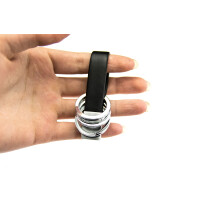 Troika TWISTER, Schlüsselanhänger, Schwarz, Silber, Leder, Metall, 16 mm, 9 mm, 30 g