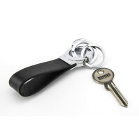 Troika KR8-02/LE, Schlüsselanhänger, Schwarz, Silber, Leder, 31 mm, 8 mm, 3 cm
