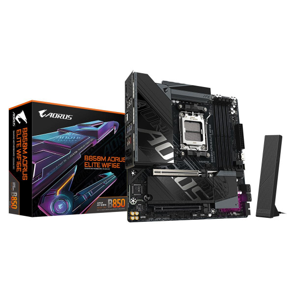 Gigabyte B850M AORUS ELITE WIFI6E Mainboard – AMD Ryzen 9000 Serie Prozessoren, digitales 12+2+2 Phasen VRM, bis zu 8200 MHz DDR5 (O.C.), 1x PCIe 5.0 + 1x PCIe 4.0 M.2, Wi-Fi 6E, 2.5 GbE LAN, USB 3.2 Gen 2, AMD, Sockel AM5, AMD Ryzen 7000 Series, AMD Ryze