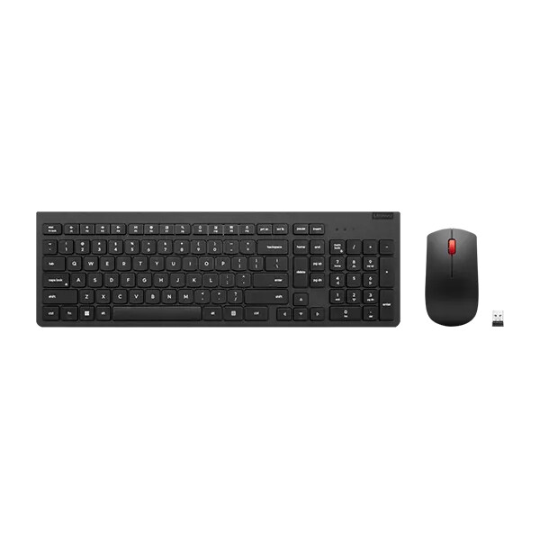 Lenovo 4X31N50745, Volle Größe (100%), Kabellos, RF Wireless, QWERTY, Schwarz, Maus enthalten