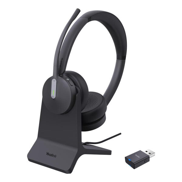Yealink WH64 Hybird Dual mit Ladestation Teams Headset, Kabellos, 20 - 20000 Hz, Büro/Callcenter, 151 g, Kopfhörer, Schwarz