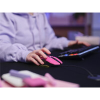 Trust GXT 109P FELOX, Beidhändig, USB Typ-A, 6400 DPI, Pink