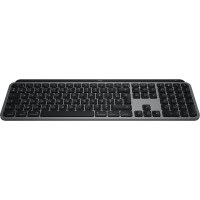 Logitech MX Keys S for Mac, Kabellos, RF Wireless + Bluetooth, Scherenschalter, AZERTY, LED, Aluminium, Schwarz