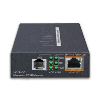 Planet VC-231GP, 1000 Mbit/s, 10Base-T,100Base-T,1000Base-T, IEEE 802.1p,IEEE 802.3,IEEE 802.3ab,IEEE 802.3af,IEEE 802.3at,IEEE 802.3u,IEEE 802.3x, Voll, 1400 m, Schwarz