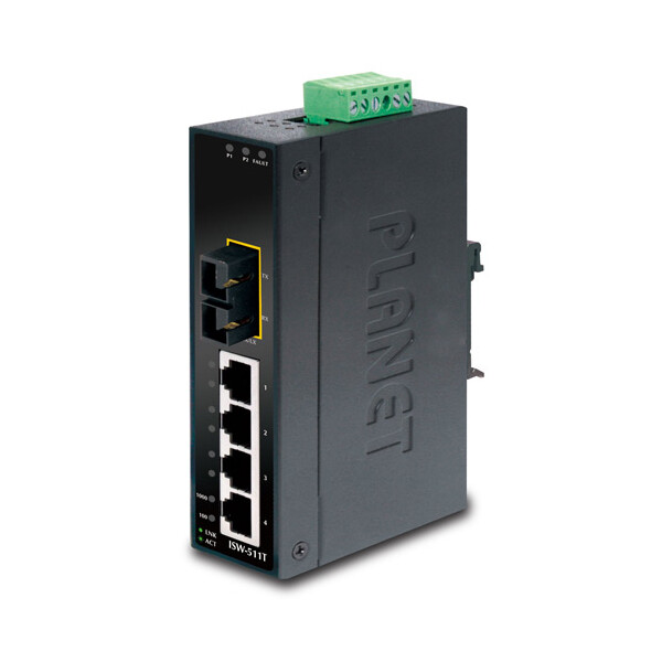 Planet ISW-511T, Unmanaged, L2, Fast Ethernet (10/100), Vollduplex, Wandmontage