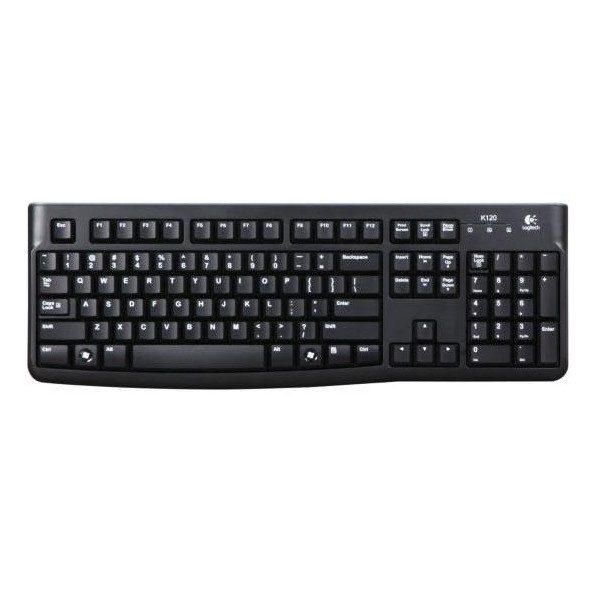 Logitech Keyboard K120 for Business, Volle Größe (100%), Kabelgebunden, USB, Schwarz