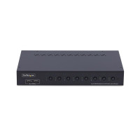 StarTech.com 8 Port HDMI KVM Switch, 1HE Rackmount Satz, 4K 60Hz HDMI 2.0, KVM Umschalter, 4-Port USB Hub, Taste/Hotkey, HDMI KVM Switch, TAA, 3840 x 2160 Pixel, 4K Ultra HD, Rack-Einbau, 1U, 36 W, Schwarz