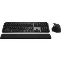 Logitech MX Keys S Combo for Mac, Kabellos, RF Wireless + Bluetooth, Scherenschalter, AZERTY, LED, Aluminium, Schwarz