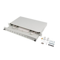 Lanberg FOP1-12SS-LDS, Patch-Panel, Grau, Acrylnitril-Butadien-Styrol (ABS), Stahl, 1U, Rechteckig, 48,3 cm (19")