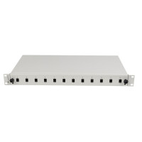 Lanberg FOP1-12SS-LDS, Patch-Panel, Grau, Acrylnitril-Butadien-Styrol (ABS), Stahl, 1U, Rechteckig, 48,3 cm (19")