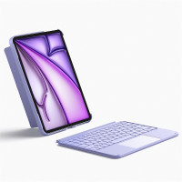 Inateck KB04122, QWERTZ, Touchpad, Apple, iPad Air 11 inch 7th Gen M3 2025 iPad Air 11 inch 6th Gen 2024 (A2902/A2903/A2904) iPad Air 10.9..., Violett, Akkustand, Caps Lock, Ladend, Status