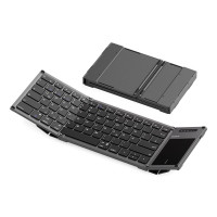 Inateck KB06101_STEEL GRAY, Kabellos, RF Wireless + Bluetooth, QWERTZ, Schwarz