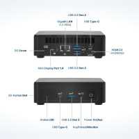 Concept International FutureNUC Entry NUC N150CP-NO-0/0W6E, Mini PC, DDR5-SDRAM, Ethernet/LAN, Wi-Fi 6 (802.11ax), 45 W