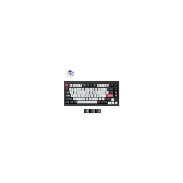 Keychron Q1 HE schwarz/weiss DE-Layout Gateron Double-Rail Magnetic Nebula