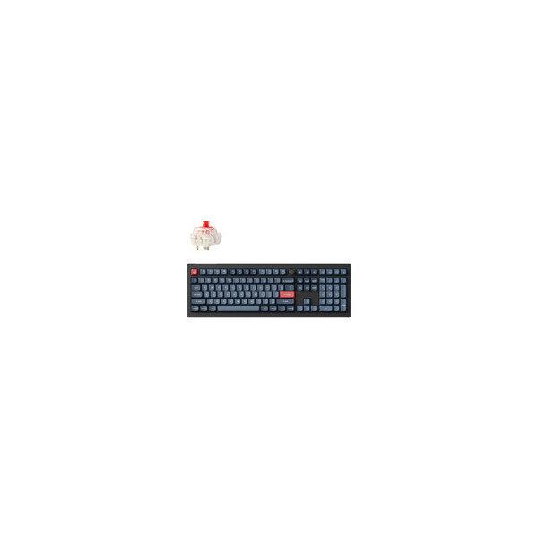 Keychron V6 Max schwarz/blaugrau DE-Layout Gateron Jupiter Red Hot-Swap