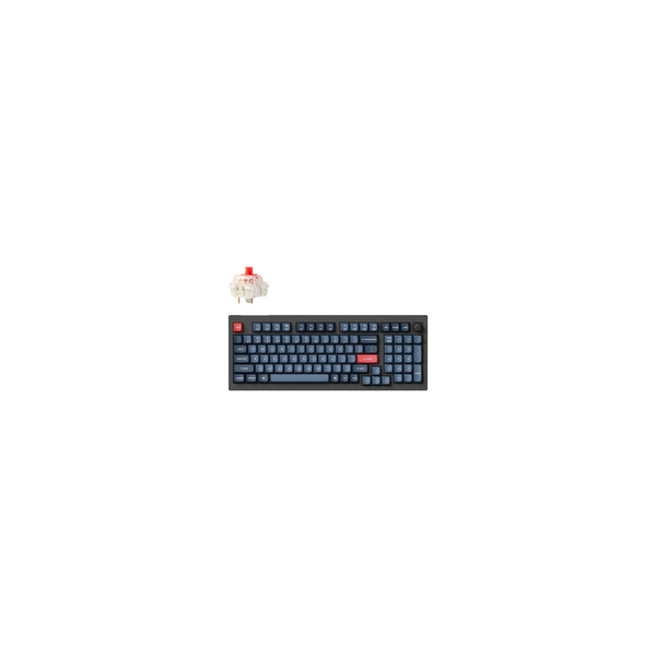 Keychron V5 Max schwarz/blaugrau DE-Layout Gateron Jupiter Red Hot-Swap