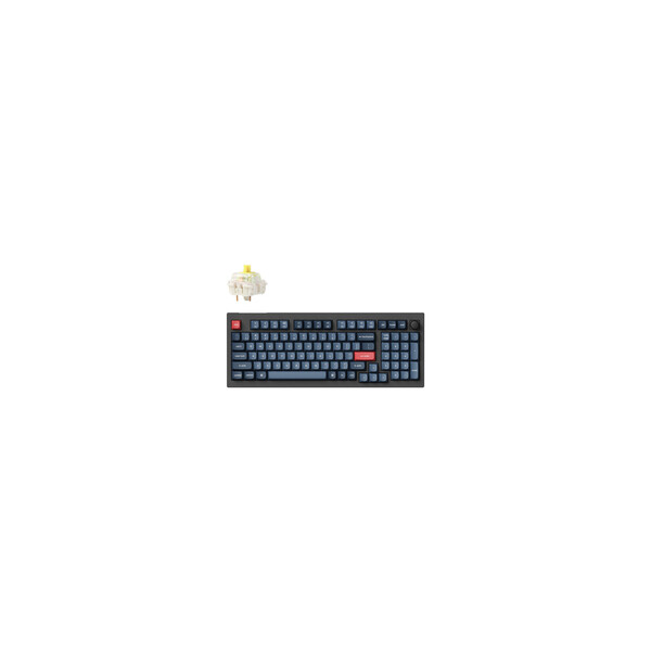 Keychron V5 Max schwarz/blaugrau DE-Layout Gateron Jupiter Banana Hot-Swap