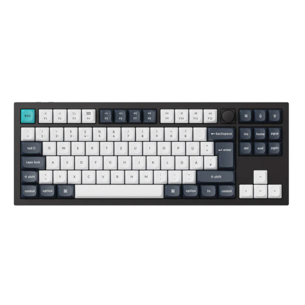 Keychron Q3 Max, Verkabelt & Kabellos, USB + RF Wireless + Bluetooth, Mechanischer Switch, QWERTZ, RGB-LED, Schwarz, Weiß
