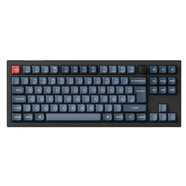 Keychron V3 Max, Kabellos, RF Wireless + Bluetooth, Mechanischer Switch, QWERTZ, RGB-LED, Schwarz, Dunkelblau