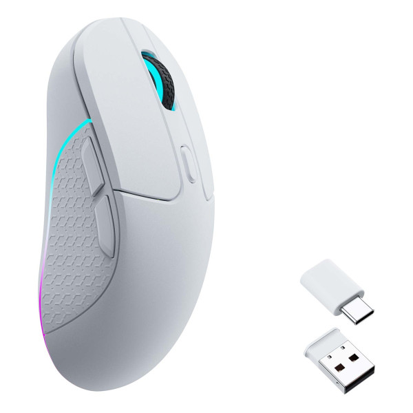 Keychron M3, rechts, Optisch, RF Wireless + Bluetooth, 26000 DPI, Weiß