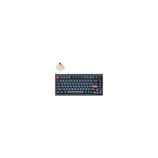 Keychron V1 Max schwarz/blaugrau DE-Layout Gateron Jupiter Red Hot-Swap