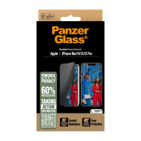 PanzerGlass ® Privacy Displayschutz iPhone 16e | 14 | 13 | 13 Pro | Ultra-Wide Fit m. Aligner, Apple, Apple - iPhone 13, Apple - iPhone 13 Pro, Apple - iPhone 14, Apple - iPhone 16e, Trockene Anwendung, Kratzresistent, Schockresistent, Transparent, 1 Stüc