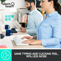 Logitech MK295 Silent, Volle Größe (100%), Kabellos, RF Wireless, AZERTY, Weiß, Maus enthalten