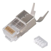 Equip Cat 8.1 RJ45 geschirmter Stecker, 50 Stück/Set, RJ45, Silber, Männlich, Gerade, Cat8.1, Gold