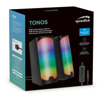 SPEEDLINK TONOS RGB, 2.0 Kanäle, Verkabelt & Kabellos, 6 W, 100 - 20000 Hz, 4 Ohm, Schwarz
