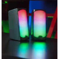 SPEEDLINK TONOS RGB, 2.0 Kanäle, Verkabelt & Kabellos, 6 W, 100 - 20000 Hz, 4 Ohm, Schwarz