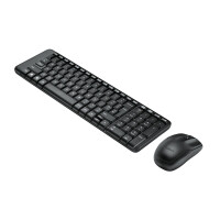 Logitech MK220, Volle Größe (100%), Kabellos, RF Wireless, QWERTZ, Schwarz, Maus enthalten
