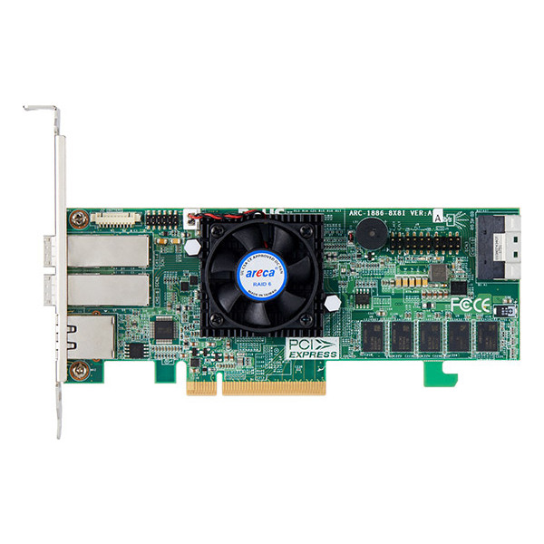 Areca Raid Controller ARC-1886-4X8I 8-Port Tri Mode PCIe 4.0 x8 4x SFF 8644 extern - Raid-Controller - PCI