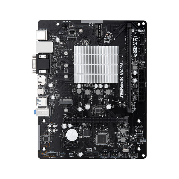 ASRock N100M, Intel, NA (integrated CPU), Intel Processor N, BGA 1264, N100, DDR4-SDRAM
