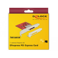 Delock 91748, CF, Metallisch, Rot, PCI Express, 1 Stück(e), Box, Windows 10, Windows 10 Pro x64, Windows 7, Windows 7 x64, Windows 8.1, Windows 8.1 x64