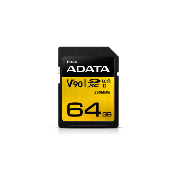 ADATA Premier ONE, 64 GB, SDXC, Klasse 10, UHS-II, 290 MB/s, 260 MB/s