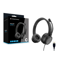 Conceptronic POLONA05B Stereo-USB-Headset, Geräuschreduzierendes Mikrofon, Kabelgebunden, 20 - 22000 Hz, Anrufe/Musik, 164 g, Kopfhörer, Schwarz