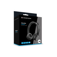 Conceptronic POLONA05BC Stereo-USB-C-Headset, Geräuschreduzierendes Mikrofon, Kabelgebunden, Anrufe/Musik, 20 - 22000 Hz, 165 g, Kopfhörer, Schwarz