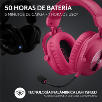 Logitech G PRO X 2 LIGHTSPEED Headset, Verkabelt & Kabellos, Gaming, 20 - 20000 Hz, 345 g, Kopfhörer, Magenta
