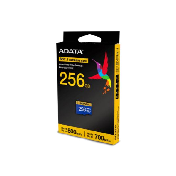 ADATA UD256GEX3L1-C, 256 GB, MicroSDXC, UHS-II, 800 MB/s, 700 MB/s, Class 3 (U3)