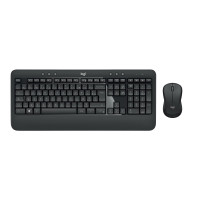 Logitech 920-008678, Kabellos, USB, Membran Key Switch, AZERTY, Schwarz, Weiß, Maus enthalten