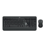 Logitech 920-008678, Kabellos, USB, Membran Key Switch, AZERTY, Schwarz, Weiß, Maus enthalten