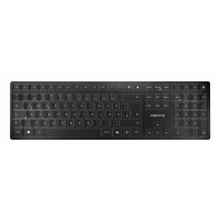 Cherry KW 9100 SLIM, Volle Größe (100%), Kabellos, RF Wireless + Bluetooth, Scherenschalter, QWERTY, Schwarz, Grau