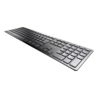 Cherry KW 9100 SLIM, Volle Größe (100%), Kabellos, RF Wireless + Bluetooth, Scherenschalter, QWERTY, Schwarz, Grau