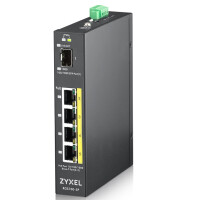 ZyXEL RGS100-5P, Unmanaged, L2, Gigabit Ethernet (10/100/1000), Power over Ethernet (PoE), Rack-Einbau, Wandmontage