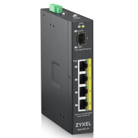 ZyXEL RGS100-5P, Unmanaged, L2, Gigabit Ethernet (10/100/1000), Power over Ethernet (PoE), Rack-Einbau, Wandmontage